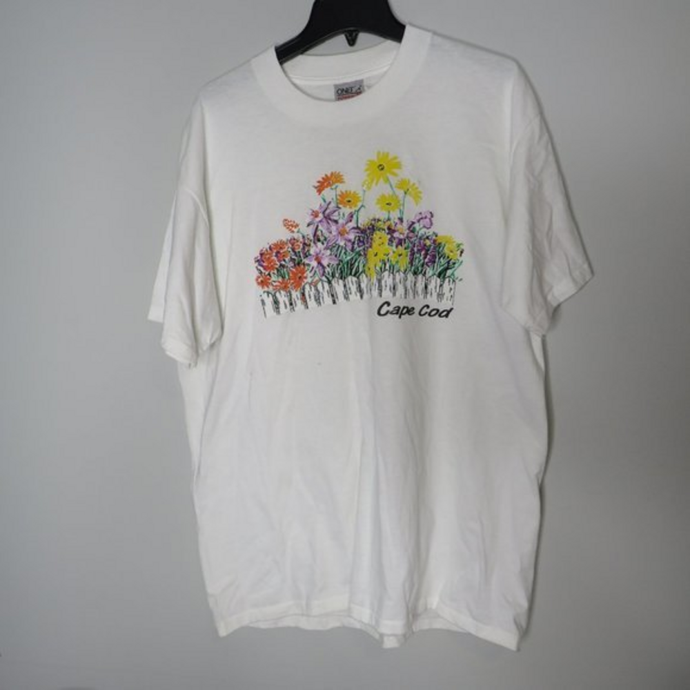Oneita vintage Cape Cod‎ single stitch floral shirt sz XL